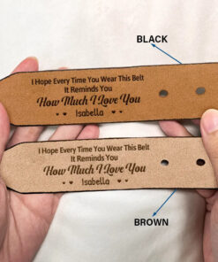 Alternative view of Moment You Became My Daddy - Personalized Engraved Leather Belt