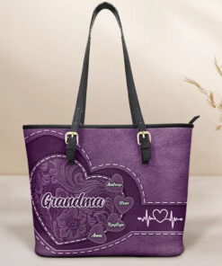 Grandma Mommy's Little Sweethearts - Personalized Leather Tote Bag