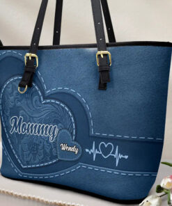 Alternative view of Grandma Mommy's Little Sweethearts - Personalized Leather Tote Bag
