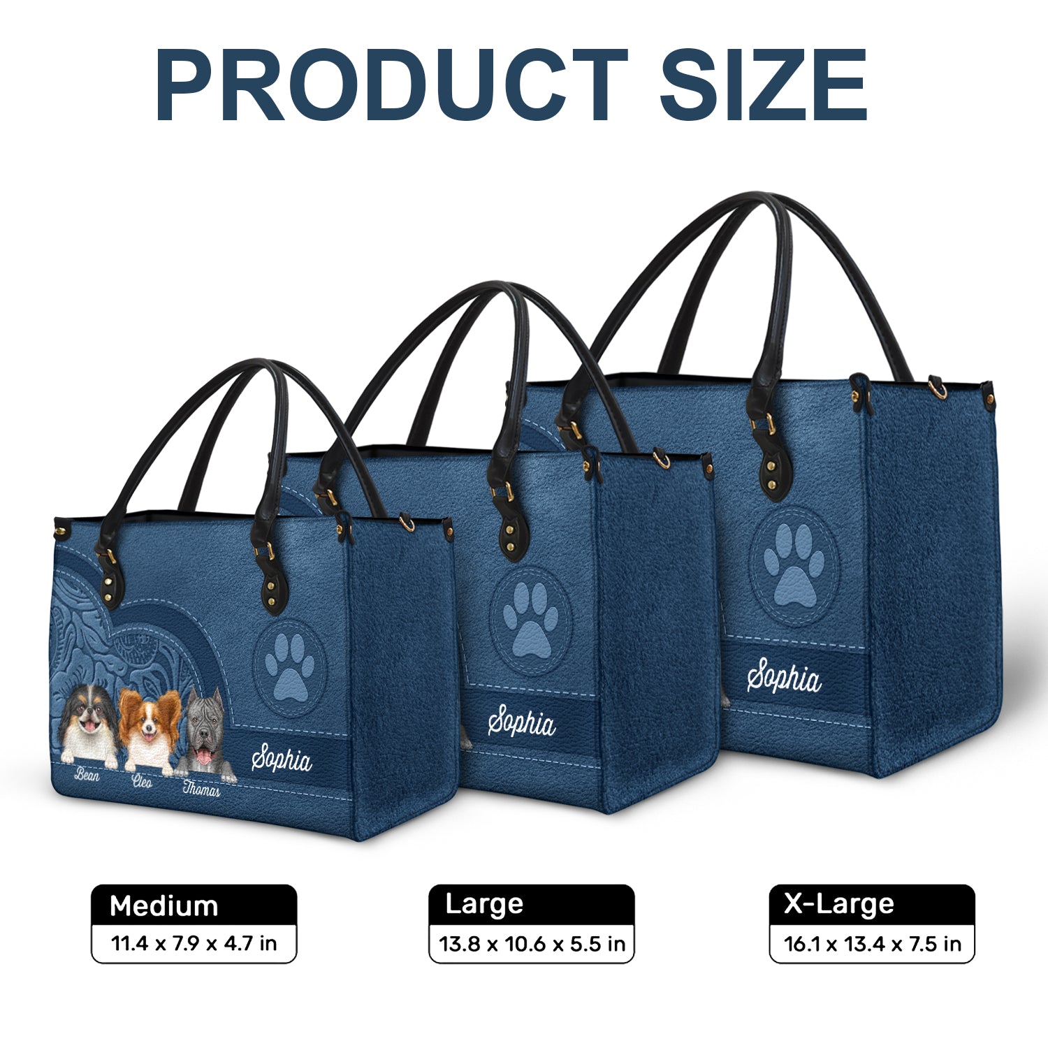 Cute Dogs And Cats Aesthetic Pattern - Birthday, Loving Gift For Pet Lovers, Dog Mom, Cat Mom - Personalized Leather Bag - Image 6