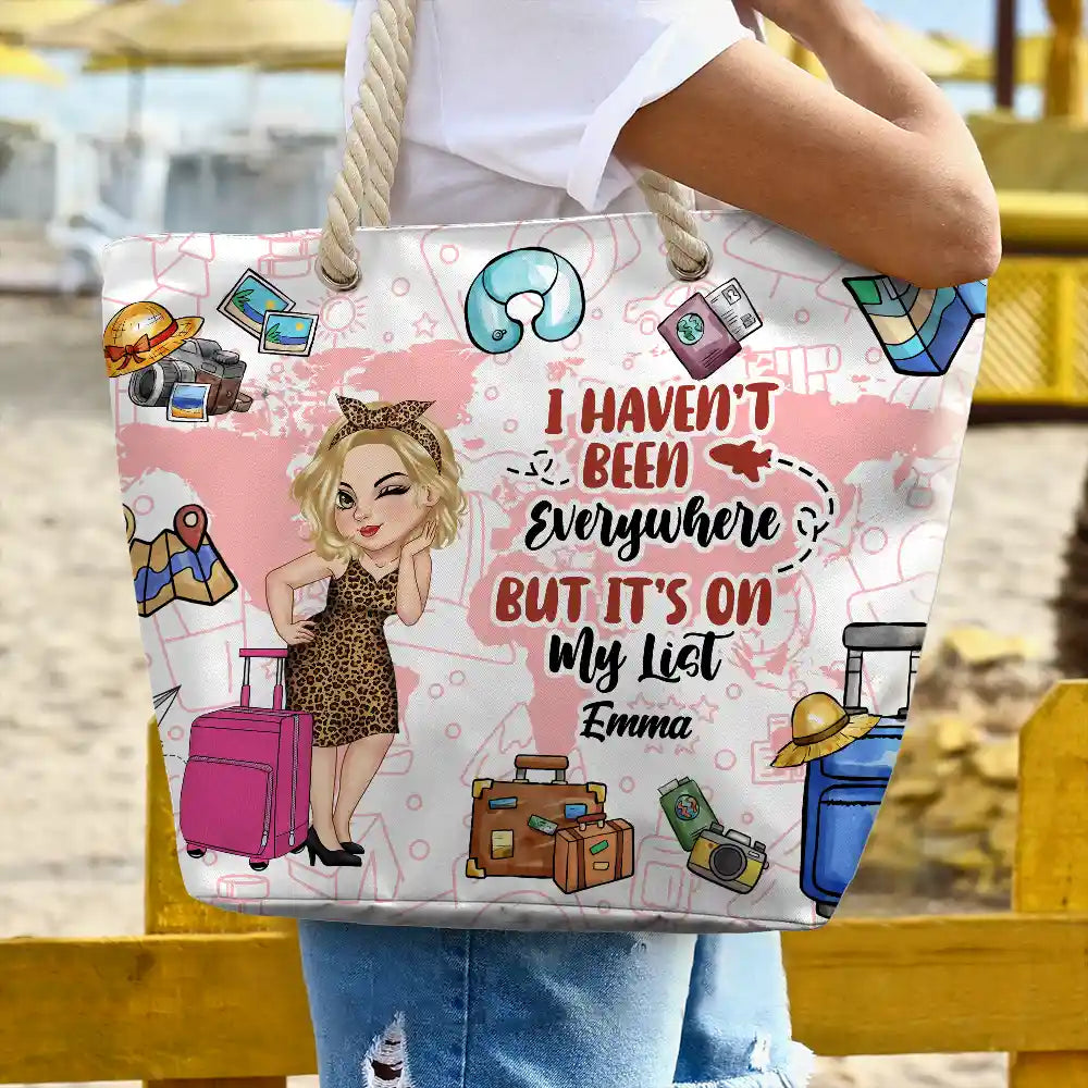 Travel Is My Therapy - Personalized Beach Bag - Image 3