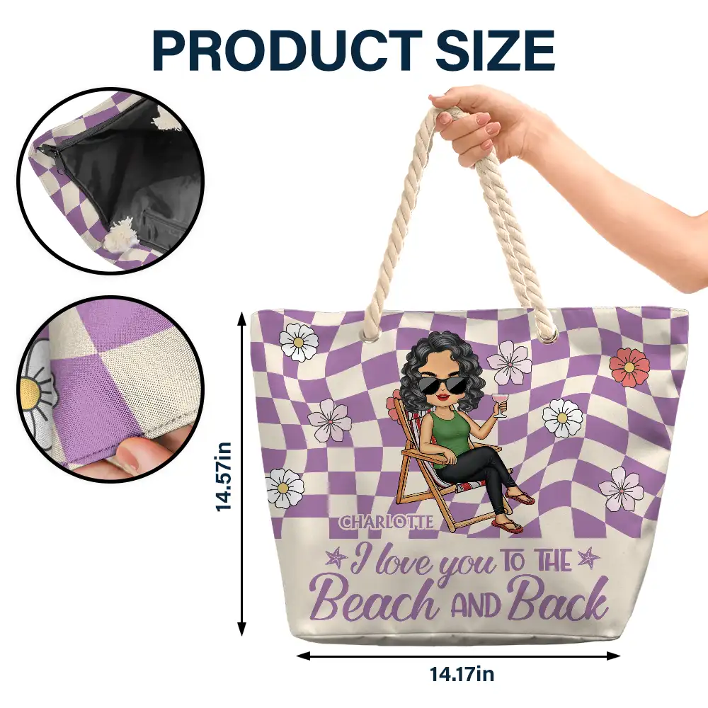 Girls Trip Besties For The Resties Chibi - Personalized Beach Bag - Image 5