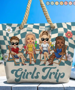 Girls Trip Besties For The Resties Chibi - Personalized Beach Bag
