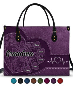 Grandma's Little Sweethearts - Birthday, Loving Gift For Grandmother, Mother, Mom - Personalized Leather Bag