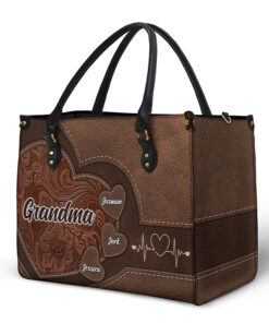 Alternative view of Grandma's Little Sweethearts - Birthday, Loving Gift For Grandmother, Mother, Mom - Personalized Leather Bag