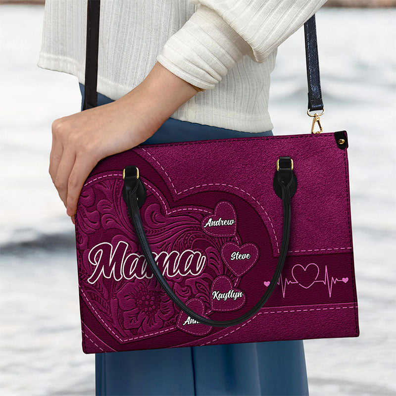 Grandma's Little Sweethearts - Birthday, Loving Gift For Grandmother, Mother, Mom - Personalized Leather Bag - Image 3