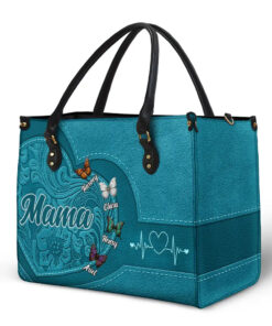 Alternative view of Grandma Mom Butterflies - Personalized Leather Bag
