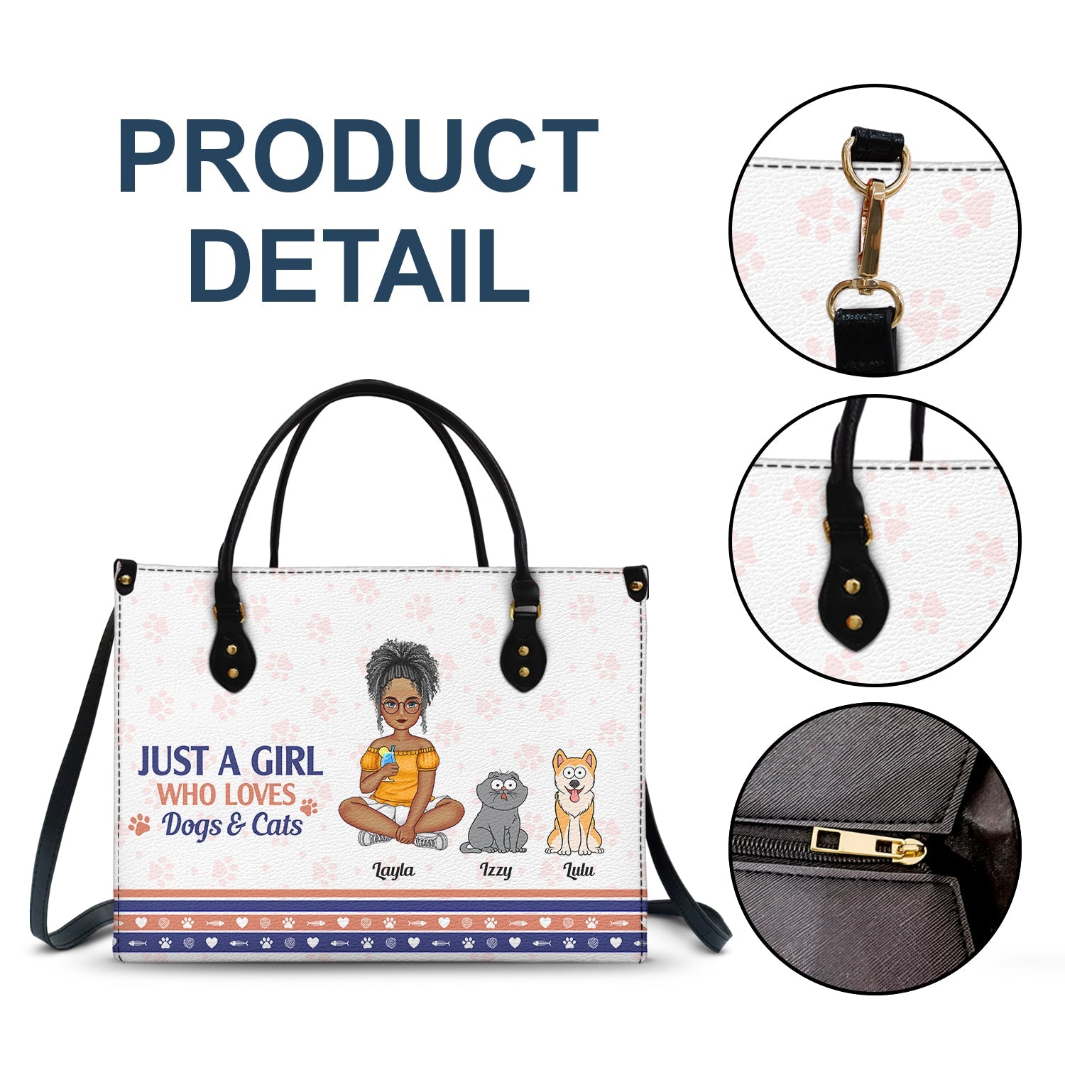Best Fur Mom Ever - Gift For Dog Mom, Cat Mom, Pet Lovers - Personalized Leather Bag - Image 5