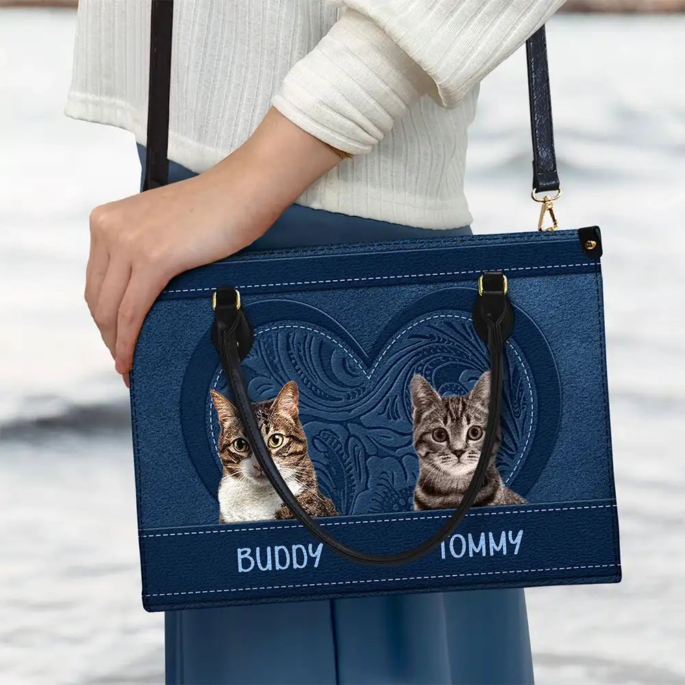 Custom Photo Best Friend For Life Dog Cat - Personalized Leather Bag - Image 4