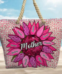 Alternative view of Nana Auntie Mom Family Sunflower - Personalized Beach Bag