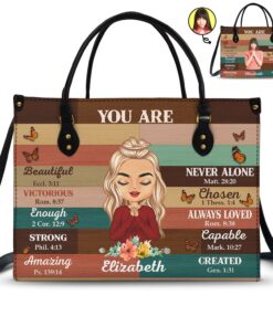 Custom Photo You Are Beautiful Strong - Gift for Yourself, Gift For Women - Personalized Leather Bag