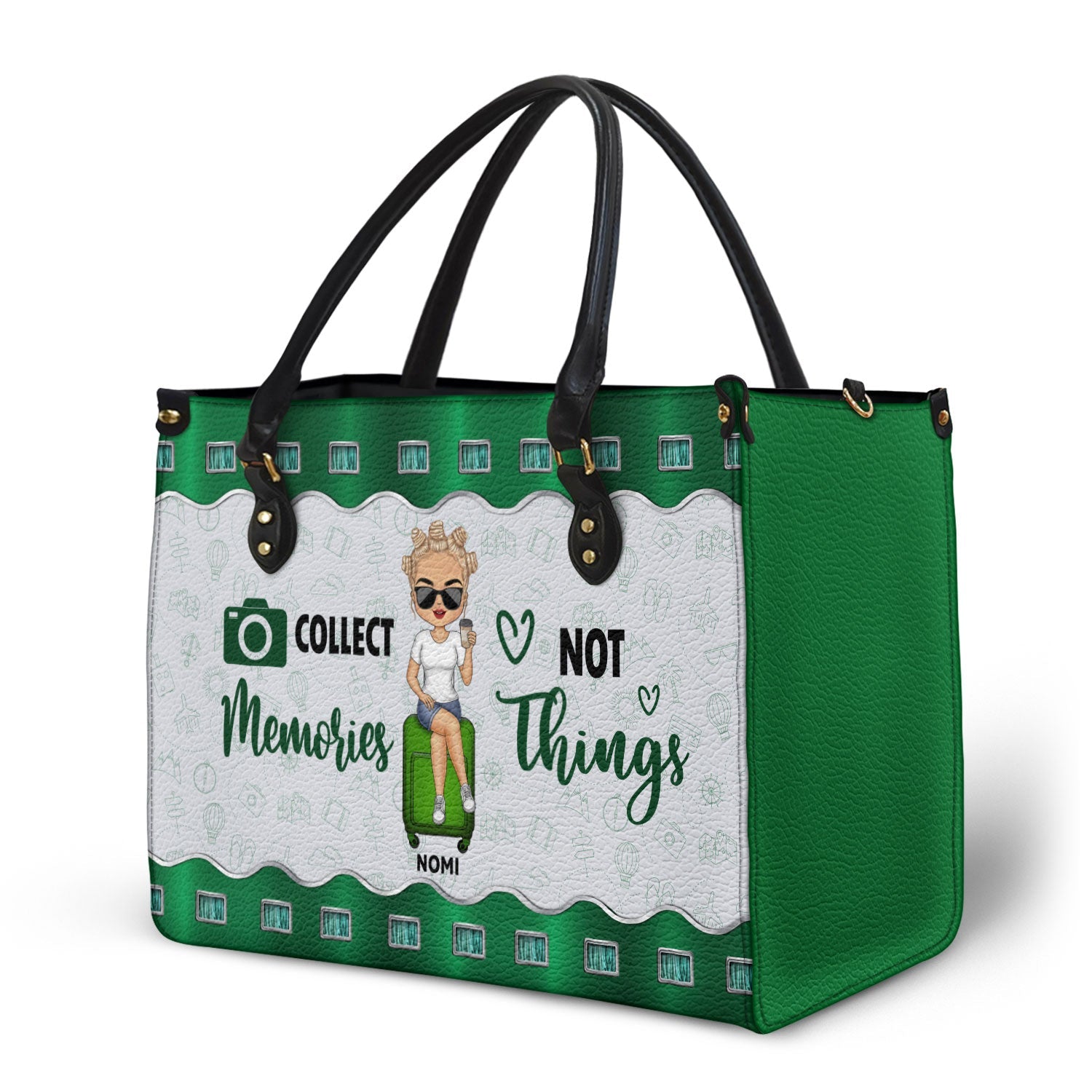 I Haven't Been Every Where But It's On My List - Birthday, Traveling Gift For Yourself, Travelers - Personalized Leather Bag - Image 2