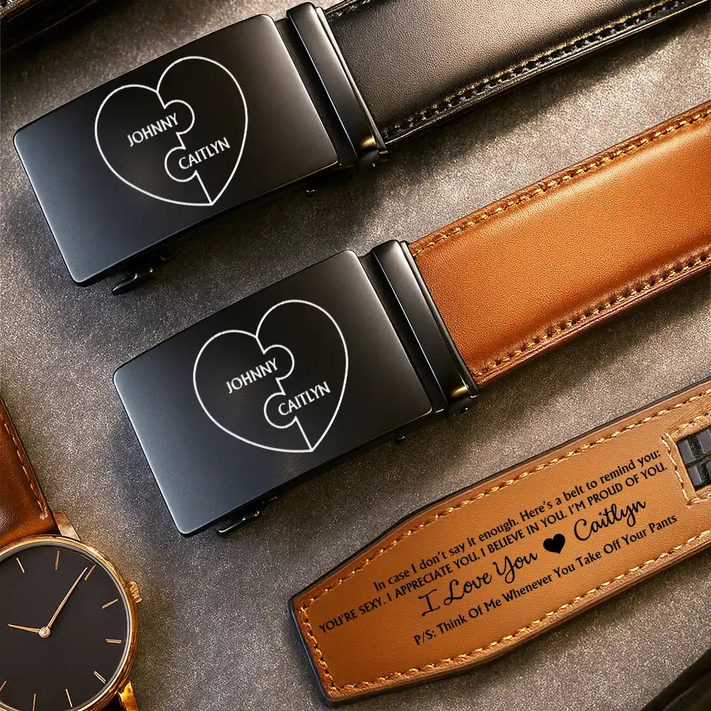 A Belt To Remind You I'm Proud Of You - Gift For Husband, Boyfriend, Anniversary - Personalized Leather Belt With Engraved Buckle - Image 2