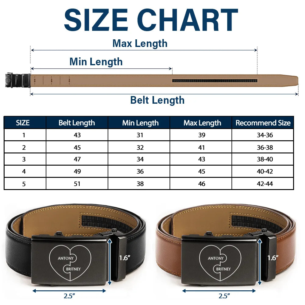 A Belt To Remind You I'm Proud Of You - Gift For Husband, Boyfriend, Anniversary - Personalized Leather Belt With Engraved Buckle - Image 5