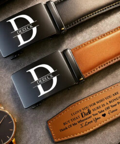 Alternative view of I Love You For Who You Are Gift For Husband Boy Friend - Personalized Leather Belt With Engraved Buckle