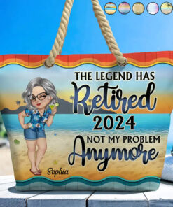 The Legend Has Retired Vintage - Personalized Beach Bag