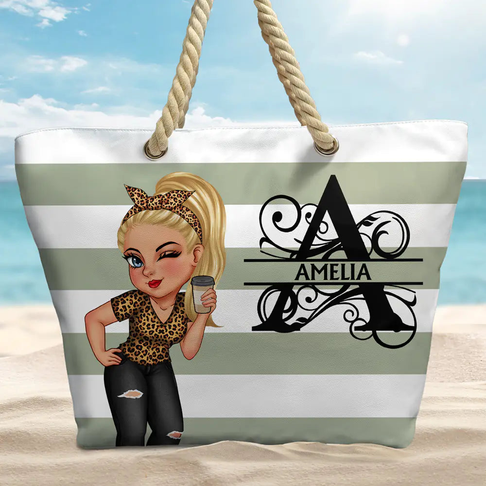 Summer Is Calling Beach Vacation Monogram - Personalized Beach Bag - Image 2