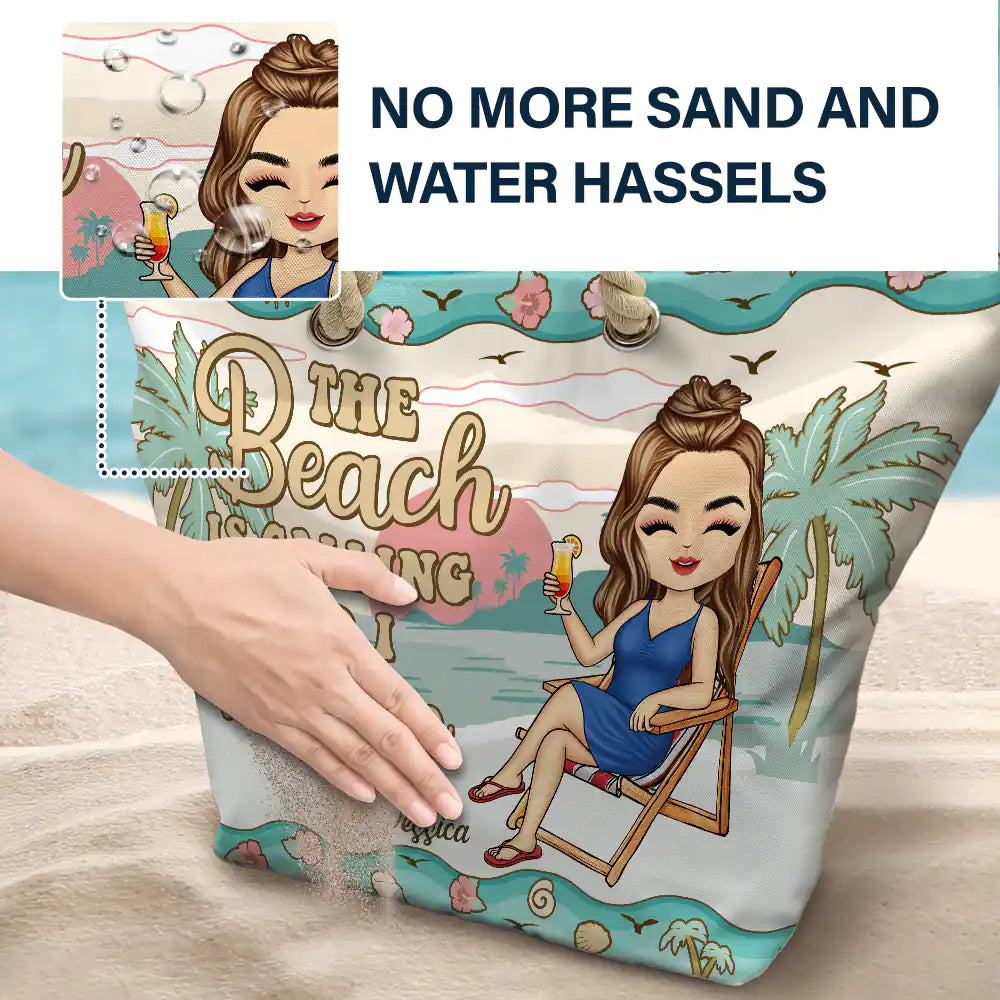 Just A Girl Who Loves Beaches - Personalized Beach Bag - Image 6