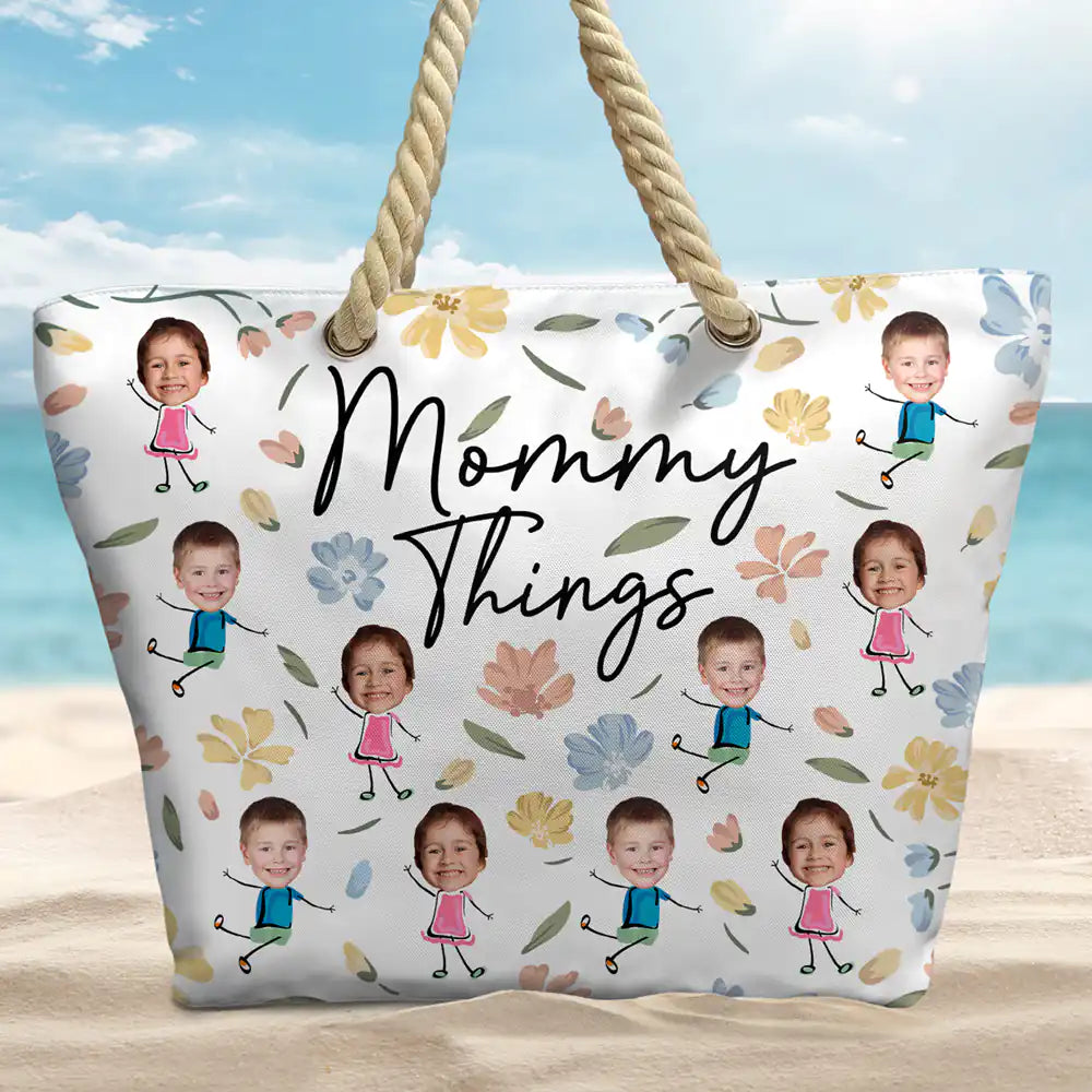 Custom Photo Grandma Things - Personalized Beach Bag - Image 3