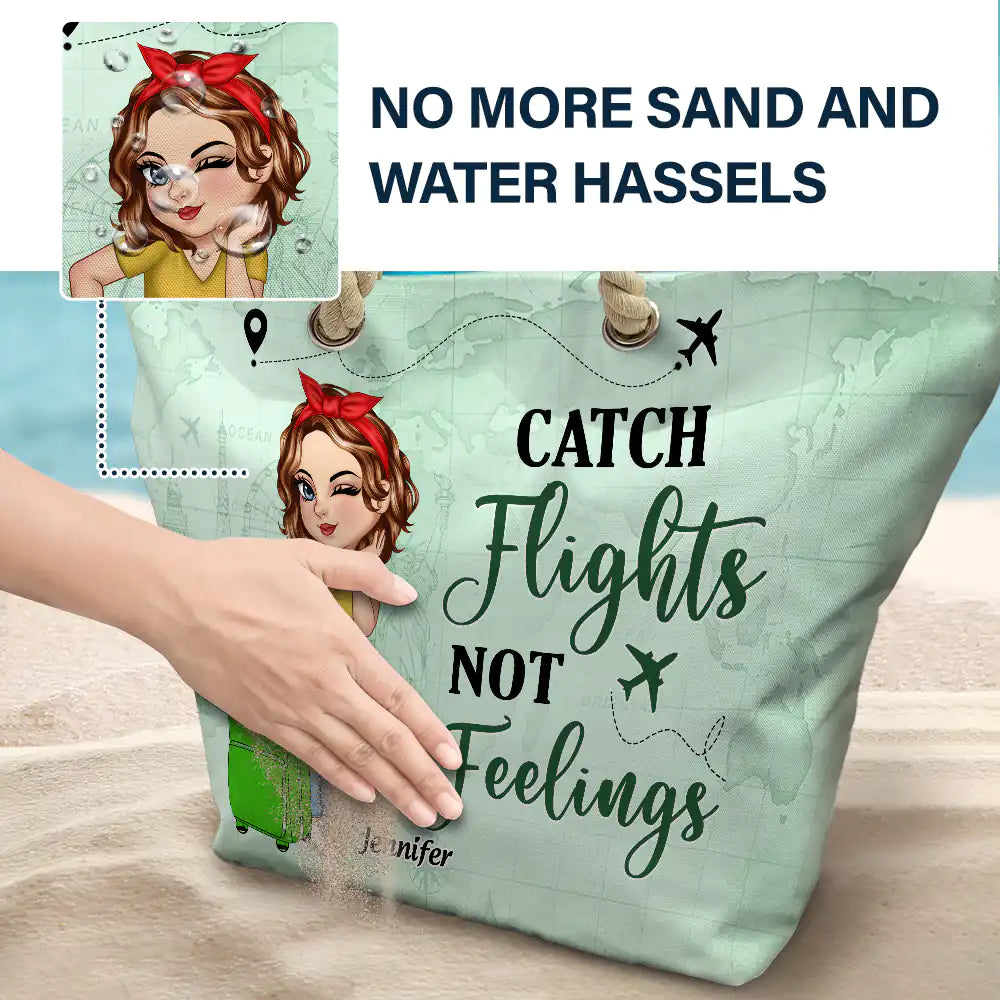 Just A Girl Who Loves Traveling Beach Vacation - Personalized Beach Bag - Image 6