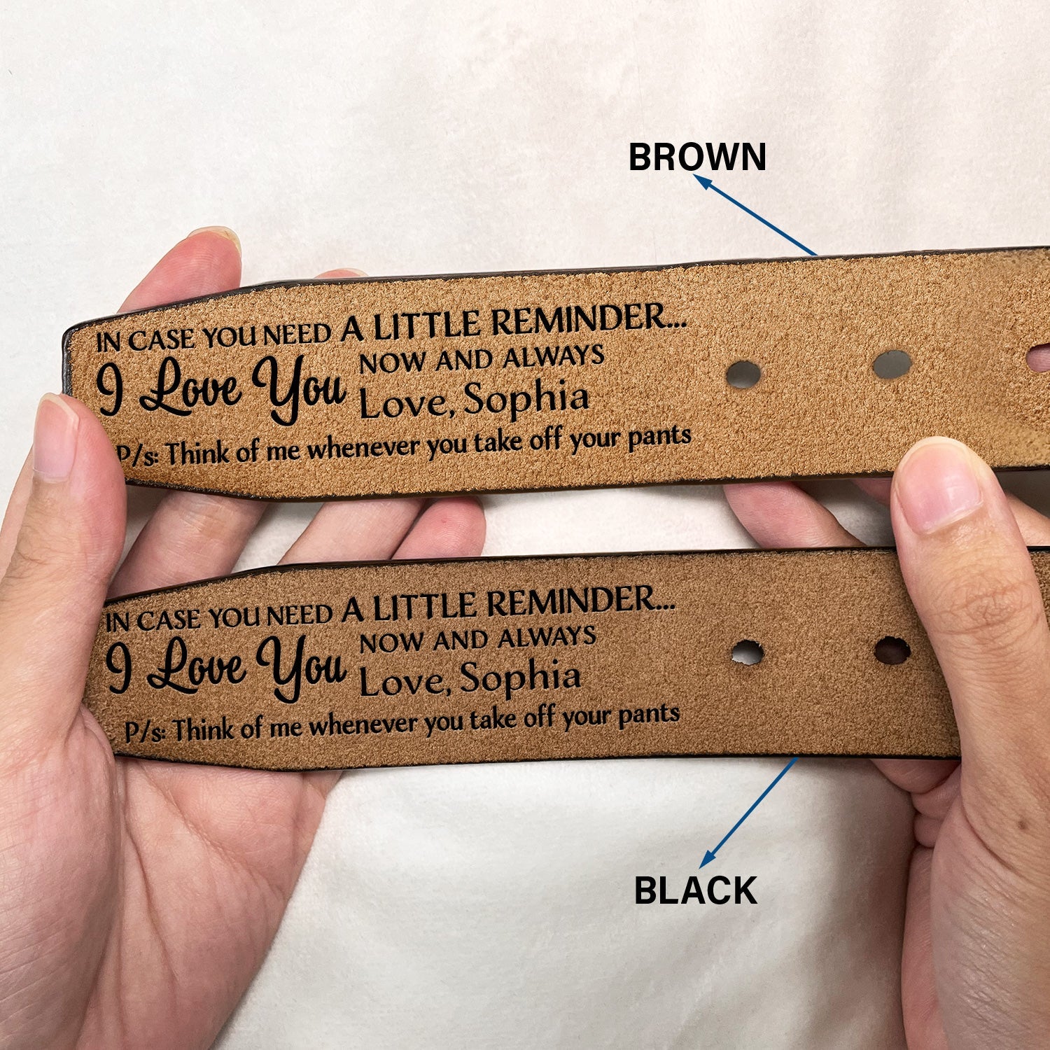 In Case You Need A Little Reminder - Funny Gift For Husband, Boyfriend, Spouse, Fiance, Dad Gift - Personalized Engraved Leather Belt - Image 2