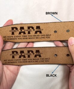 Alternative view of You Wear This Reminds You How Much I Love You - Personalized Engraved Leather Belt