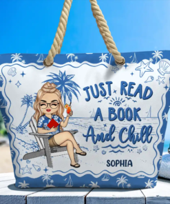 Just Read A Book And Chill - Personalized Beach Bag