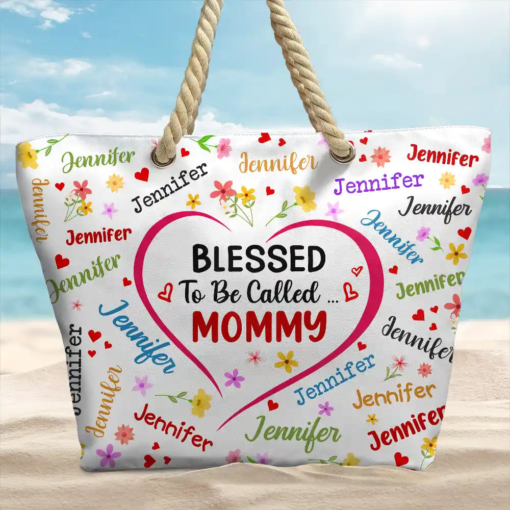Bless To Be Called Grandma Nana Mom - Personalized Beach Bag - Image 2