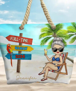 Alternative view of Retired Full Time Grandma - Personalized Beach Bag