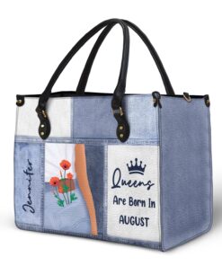 Alternative view of Queens Are Born - Birthday Gift For Women - Personalized Leather Bag