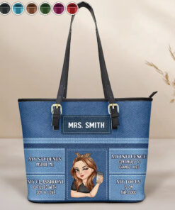 Teacher Inspiration - Personalized Leather Tote Bag