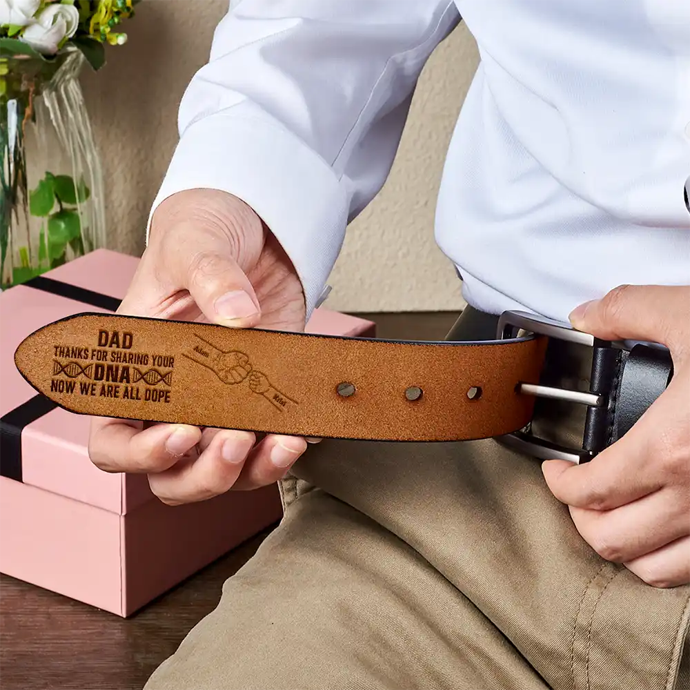 Thanks For Sharing Your DNA - Personalized Engraved Leather Belt - Image 6