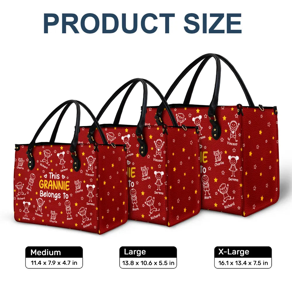 This Grandma Mom Belongs To Kids Pet - Personalized Leather Bag - Image 6