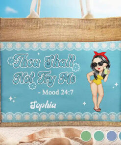 Thou Shalt Not Try Me Mood - Personalized Jute Tote Bag