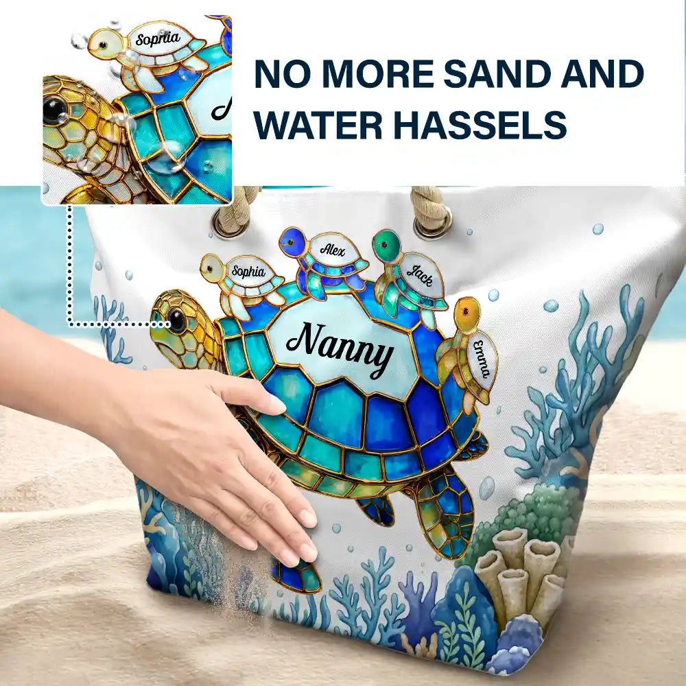 Turtle Mom Grandma - Personalized Beach Bag - Image 6