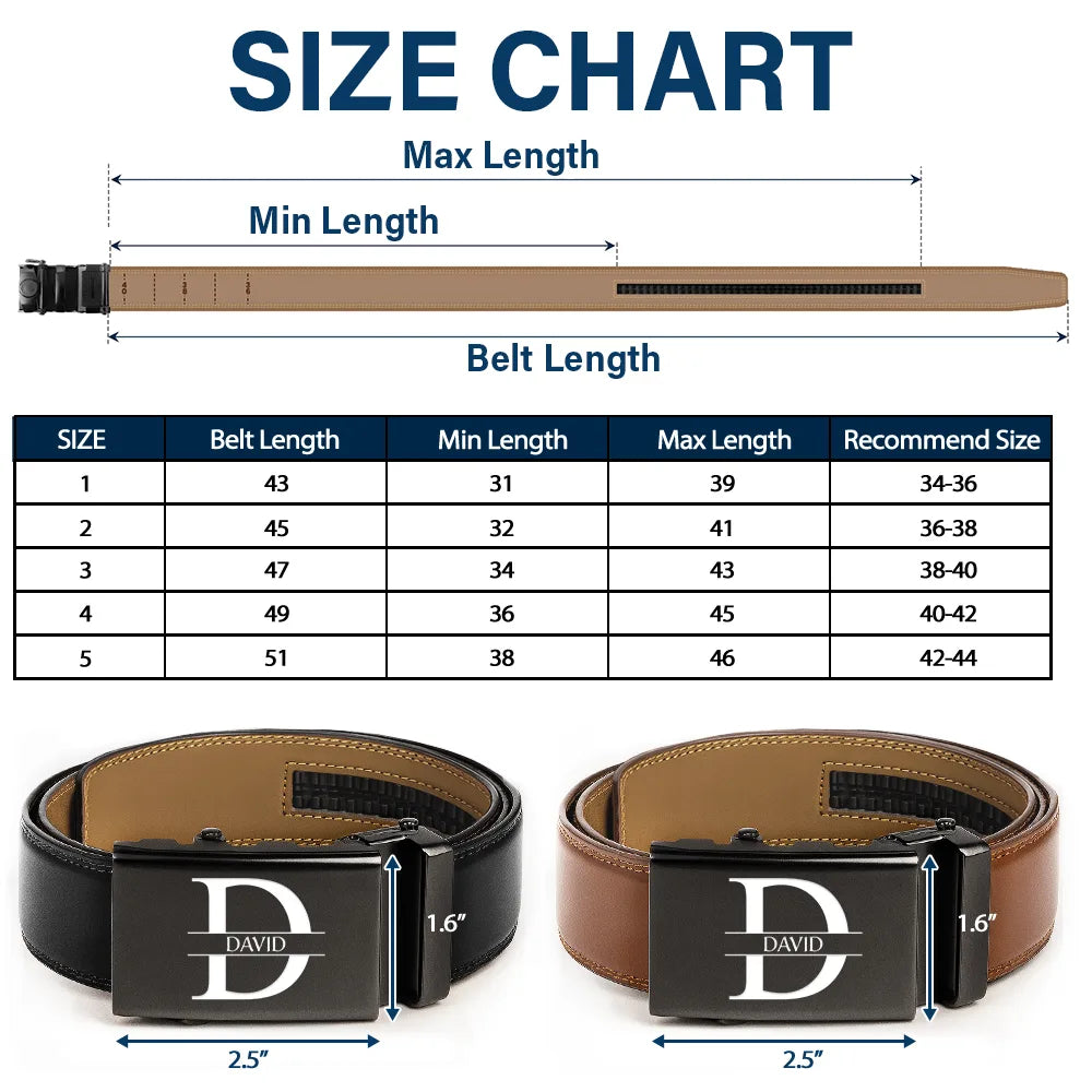 Custom Photo Outline Sketch Forget Father's Day We Love You Everyday - Personalized Leather Belt With Engraved Buckle - Image 6