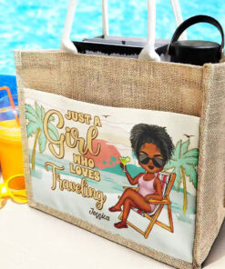 Alternative view of The Beach Is Calling And I Must Go - Personalized Jute Tote Bag