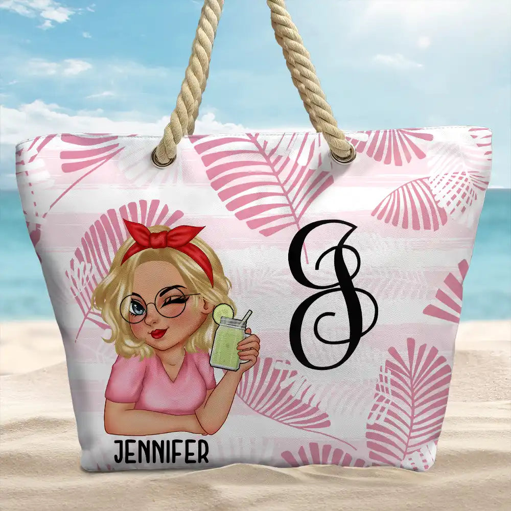 Vine Monogram Girls Trip - Personalized Beach Bag - Image 2