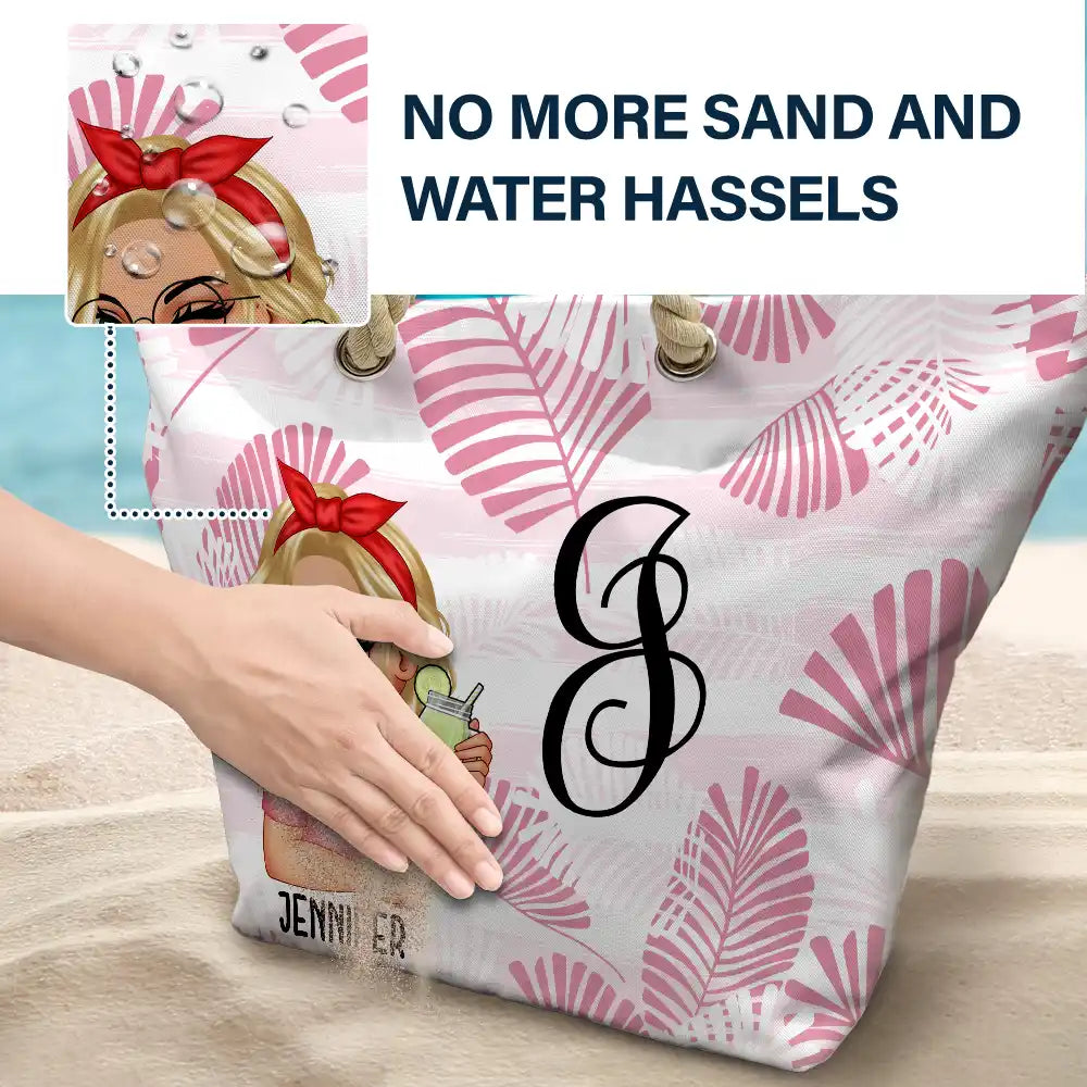 Vine Monogram Girls Trip - Personalized Beach Bag - Image 6