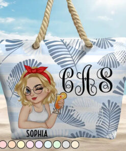 Vine Monogram Girls Trip - Personalized Beach Bag