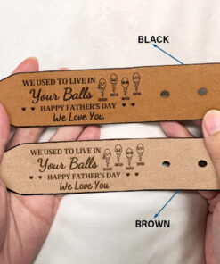 Alternative view of We Used To Live In Your Balls - Personalized Engraved Leather Belt