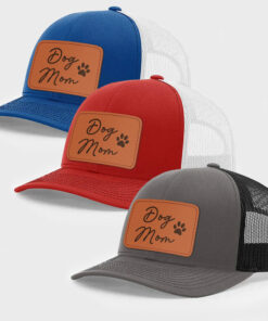 Alternative view of Dog Mom Hat, Leather Patch Hat, Gift For Dog Mom